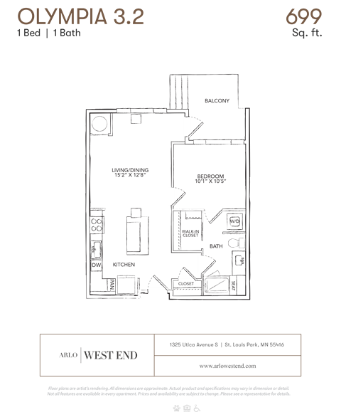 a floor plan of a bedroom apartment